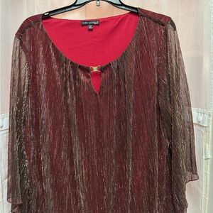 Sara Michelle Burgundy Shimmer Blouse